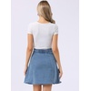 image:imageAllegra K Womens Denim Skirt High Waist Stretch A Line Casual Jean Skirts  Elastic Back High Rise Above Knee Length Flared Pleated Y2k Style Casual Work Daily WearBlue