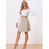 image:imageAllegra K Womens Denim Skirt High Waist Stretch A Line Casual Jean Skirts  Elastic Back High Rise Above Knee Length Flared Pleated Y2k Style Casual Work Daily WearKhaki