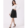 image:imageAllegra K Womens Denim Skirt High Waist Stretch A Line Casual Jean Skirts  Elastic Back High Rise Above Knee Length Flared Pleated Y2k Style Casual Work Daily WearBlack