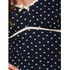 image:imageAllegra K Womens Vintage Retro Polka Dot V Neck Cap Sleeve Midi Dress  Unlined design with contrast trim Flattering highwaisted tailored waist Ideal for office date partyDark Blue