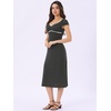 image:imageAllegra K Womens Vintage Retro Polka Dot V Neck Cap Sleeve Midi Dress  Unlined design with contrast trim Flattering highwaisted tailored waist Ideal for office date partyBlack