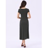 image:imageAllegra K Womens Vintage Retro Polka Dot V Neck Cap Sleeve Midi Dress  Unlined design with contrast trim Flattering highwaisted tailored waist Ideal for office date partyBlack