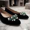 image:imageAllegra K 2 PCS Womens Rhinestone Flower Shoe Clips Fashion Crystal Shoes Buckles Decoration for Wedding PartyGreen