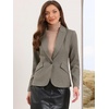 image:imageAllegra K Vintage Plaid Blazer for Womens Houndstooth Lapel Collar Work Office Fitted Suit JacketBrown