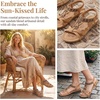 image:imageAllegra K Women Bohemian Rhinestone Knot Flat Ankle Elastic Sandals  TPR outsole Open toe butterfly decor Casual walking lounging Comfortable flat ankle elastic designGinger2