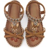 image:imageAllegra K Women Bohemian Rhinestone Knot Flat Ankle Elastic Sandals  TPR outsole Open toe butterfly decor Casual walking lounging Comfortable flat ankle elastic designBrown