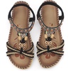 image:imageAllegra K Women Bohemian Rhinestone Knot Flat Ankle Elastic Sandals  TPR outsole Open toe butterfly decor Casual walking lounging Comfortable flat ankle elastic designBlack