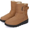 image:imageAllegra K Women Winter Adjustable Flat Pull on Snow Boots  18inch heel Hook amp Loop closure Comfy for daily wear Adjustable fit Easy pullon style Nonslip outsoleBrown