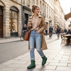 image:imageAllegra K Women Winter Adjustable Flat Pull on Snow Boots  18inch heel Hook amp Loop closure Comfy for daily wear Adjustable fit Easy pullon style Nonslip outsoleGreen