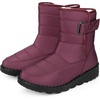 image:imageAllegra K Women Winter Adjustable Flat Pull on Snow Boots  18inch heel Hook amp Loop closure Comfy for daily wear Adjustable fit Easy pullon style Nonslip outsoleBurgundy