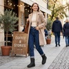 image:imageAllegra K Women Winter Adjustable Flat Pull on Snow Boots  18inch heel Hook amp Loop closure Comfy for daily wear Adjustable fit Easy pullon style Nonslip outsoleBlack