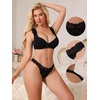 image:imageAllegra K Womens Low Waist Panties Briefs Floral Lace Breathable ThongsBlack