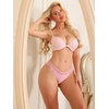 image:imageAllegra K Womens Low Waist Panties Briefs Floral Lace Breathable ThongsPink