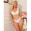 image:imageAllegra K Womens Low Waist Panties Briefs Floral Lace Breathable ThongsWhite
