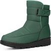 image:imageAllegra K Women Winter Adjustable Flat Pull on Snow Boots  18inch heel Hook amp Loop closure Comfy for daily wear Adjustable fit Easy pullon style Nonslip outsoleGreen