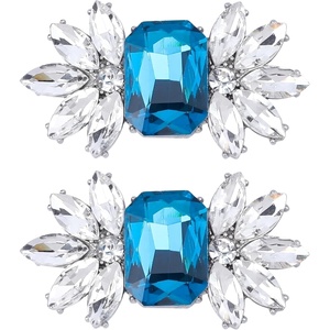 image:imageAllegra K 2 PCS Womens Rhinestone Flower Shoe Clips Fashion Crystal Shoes Buckles Decoration for Wedding PartyBluePetals