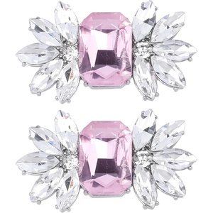 image:imageAllegra K 2 PCS Womens Rhinestone Flower Shoe Clips Fashion Crystal Shoes Buckles Decoration for Wedding PartyPink