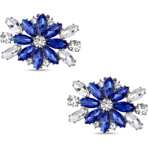 image:imageAllegra K 2 PCS Womens Rhinestone Flower Shoe Clips Fashion Crystal Shoes Buckles Decoration for Wedding PartySilver
