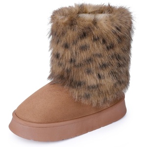image:imageAllegra K Women Faux Suede Faux Fur Flat Pull on Snow Boots for Winter  18inch heel Cozy inner lining Versatile for daily wear Easy pullon style Spectacular designCoffee