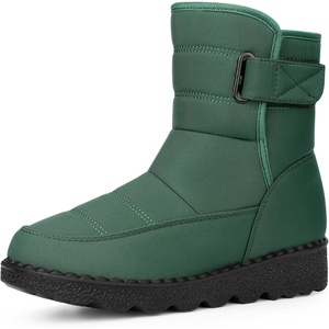 image:imageAllegra K Women Winter Adjustable Flat Pull on Snow Boots  18inch heel Hook amp Loop closure Comfy for daily wear Adjustable fit Easy pullon style Nonslip outsoleGreen