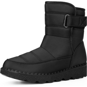 image:imageAllegra K Women Winter Adjustable Flat Pull on Snow Boots  18inch heel Hook amp Loop closure Comfy for daily wear Adjustable fit Easy pullon style Nonslip outsoleBlack
