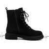 image:imageAllegra K Womens Combat Boots Ankle Booties Laceup Platform Zipper Lug Sole Boots Ankle BootsBlack