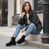 image:imageAllegra K Womens Combat Boots Ankle Booties Laceup Platform Zipper Lug Sole Boots Ankle BootsBlack