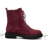 image:imageAllegra K Womens Combat Boots Ankle Booties Laceup Platform Zipper Lug Sole Boots Ankle BootsBurgundy