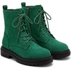 image:imageAllegra K Womens Combat Boots Ankle Booties Laceup Platform Zipper Lug Sole Boots Ankle BootsGreen