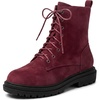 image:imageAllegra K Womens Combat Boots Ankle Booties Laceup Platform Zipper Lug Sole Boots Ankle BootsBurgundy