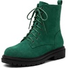 image:imageAllegra K Womens Combat Boots Ankle Booties Laceup Platform Zipper Lug Sole Boots Ankle BootsGreen