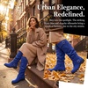 image:imageAllegra K Women Soft Cushioned NonSlip Flat No Heel Knee High Boots  TPR Outsole Breathable Snow and mud protection Rear height 118 inches Front height 039 inchesBlue