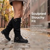 image:imageAllegra K Women Soft Cushioned NonSlip Flat No Heel Knee High Boots  TPR Outsole Breathable Snow and mud protection Rear height 118 inches Front height 039 inchesBlack