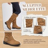 image:imageAllegra K Women Soft Cushioned NonSlip Flat No Heel Knee High Boots  TPR Outsole Breathable Snow and mud protection Rear height 118 inches Front height 039 inchesKhaki