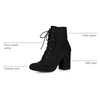 image:imageAllegra K Womens Lace Up Chunky Heel Ankle Booties  Laceup ankle boots Comfortable chunky block heel Round toe front eyelet laces Vintage fall readyBlack