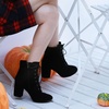 image:imageAllegra K Womens Lace Up Chunky Heel Ankle Booties  Laceup ankle boots Comfortable chunky block heel Round toe front eyelet laces Vintage fall readyBlack
