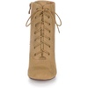 image:imageAllegra K Womens Lace Up Chunky Heel Ankle Booties  Laceup ankle boots Comfortable chunky block heel Round toe front eyelet laces Vintage fall readyKhaki