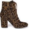 image:imageAllegra K Womens Lace Up Chunky Heel Ankle Booties  Laceup ankle boots Comfortable chunky block heel Round toe front eyelet laces Vintage fall readyLeopard