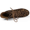 image:imageAllegra K Womens Lace Up Chunky Heel Ankle Booties  Laceup ankle boots Comfortable chunky block heel Round toe front eyelet laces Vintage fall readyLeopard