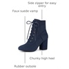 image:imageAllegra K Womens Lace Up Chunky Heel Ankle Booties  Laceup ankle boots Comfortable chunky block heel Round toe front eyelet laces Vintage fall readyNavy Blue