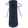 image:imageAllegra K Womens Lace Up Chunky Heel Ankle Booties  Laceup ankle boots Comfortable chunky block heel Round toe front eyelet laces Vintage fall readyNavy Blue