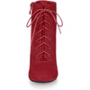 image:imageAllegra K Womens Lace Up Chunky Heel Ankle Booties  Laceup ankle boots Comfortable chunky block heel Round toe front eyelet laces Vintage fall readyRed