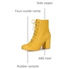 image:imageAllegra K Womens Lace Up Chunky Heel Ankle Booties  Laceup ankle boots Comfortable chunky block heel Round toe front eyelet laces Vintage fall readyYellow