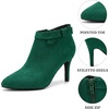 image:imageAllegra K Womens Pointed Toe Zipper Stiletto Heels Ankle BootiesGreen