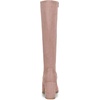 image:imageAllegra K Womens Side Zipper Chunky Heel Knee High Boots  3 17 inches Heel Boot with Side Zip Faux Suede Round Toe Comfort Fall Winter Knee Boots Casual OfficeDust Pink