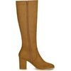 image:imageAllegra K Womens Side Zipper Chunky Heel Knee High Boots  3 17 inches Heel Boot with Side Zip Faux Suede Round Toe Comfort Fall Winter Knee Boots Casual OfficeBrown