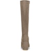 image:imageAllegra K Womens Side Zipper Chunky Heel Knee High Boots  3 17 inches Heel Boot with Side Zip Faux Suede Round Toe Comfort Fall Winter Knee Boots Casual OfficeTaupe