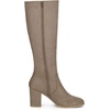 image:imageAllegra K Womens Side Zipper Chunky Heel Knee High Boots  3 17 inches Heel Boot with Side Zip Faux Suede Round Toe Comfort Fall Winter Knee Boots Casual OfficeTaupe
