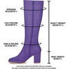 image:imageAllegra K Womens Side Zipper Chunky Heel Knee High Boots  3 17 inches Heel Boot with Side Zip Faux Suede Round Toe Comfort Fall Winter Knee Boots Casual OfficePurple
