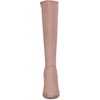 image:imageAllegra K Womens Side Zipper Chunky Heel Knee High Boots  3 17 inches Heel Boot with Side Zip Faux Suede Round Toe Comfort Fall Winter Knee Boots Casual OfficeDust Pink